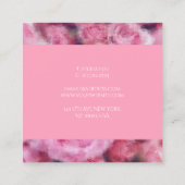 Modern Elegant Roze Rozen Professionele Sjabloon Vierkante Visitekaartje (Achterkant)