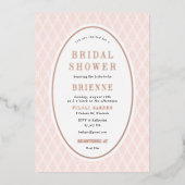 Modern Elegant Roze Vrijgezellenfeest Roos Gold Folie Uitnodiging (Voorkant)