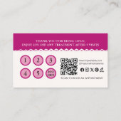 Modern Elegant Roze Wit Bloemen Nagelsalon Klantenkaartje (Achterkant)