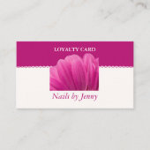 Modern Elegant Roze Wit Bloemen Nagelsalon Klantenkaartje (Voorkant)