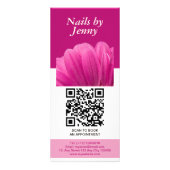 Modern Elegant Roze Wit Bloemen Nail prijslijst Reclamekaart (Voorkant)