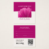 Modern Elegant Roze Wit Bloemen Nail Salon Gift Vierkante Visitekaartjes (Voorkant /achterkant)