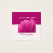 Modern Elegant Roze Wit Bloemen Nail Salon Gift Vierkante Visitekaartjes (Voorkant)