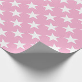 Modern Elegant Roze Wit Sterren Gift Leuk Ontwerp Cadeaupapier (Hoek)