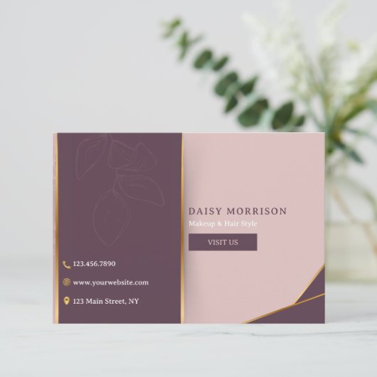 Modern Elegant Roze Zakelijk Cadeaubon (Staand voorkant)