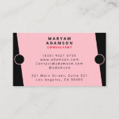 Modern Elegant Roze & Zwart Visitekaartje (Achterkant)