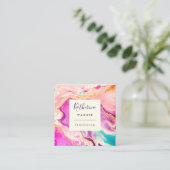 Modern elegant roze zwirl Professional Vierkante Visitekaartje (Staand voorkant)