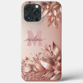 Modern elegant rozen goud met bloemencurve11 Case-Mate iPhone case (Achterkant)