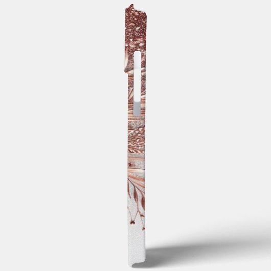 Modern elegant rozen goud met bloemencurve12 Case-Mate iPhone case (Achterkant / Links)