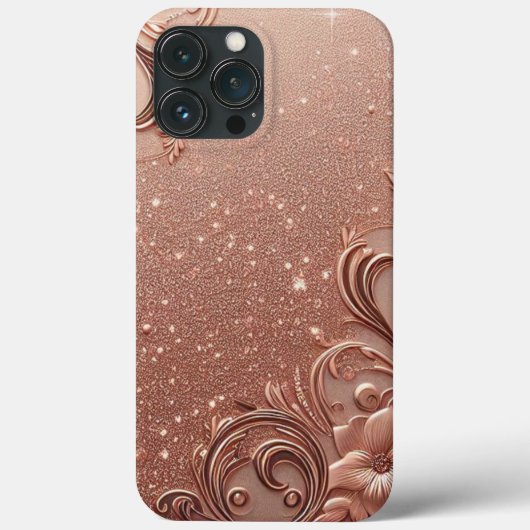 Modern elegant rozen goud met bloemencurve6 Case-Mate iPhone case (Achterkant)