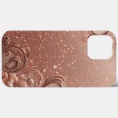 Modern elegant rozen goud met bloemencurve6 Case-Mate iPhone case (Achterkant (horizontaal))