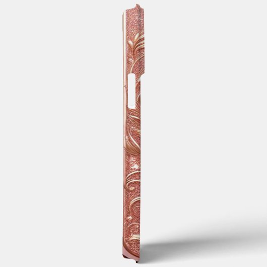 Modern elegant rozen goud met bloemenkromme9 Case-Mate iPhone case (Achterkant / Rechts)