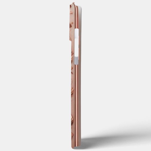 Modern elegant rozen goud met bloemenkromme Case-Mate iPhone case (Achterkant / Links)