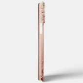 Modern elegant rozen goud met bloemenkromme Case-Mate iPhone case (Achterkant / Rechts)