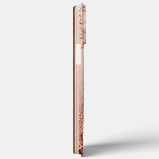 Modern elegant rozen goud met bloemenkromme Case-Mate iPhone case (Achterkant / Rechts)