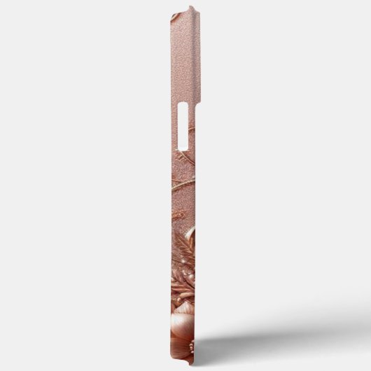 Modern elegant rozen goud met bloemenkromme Case-Mate iPhone case (Achterkant / Rechts)