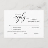Modern Elegant RSVP, Black Font, reageren Informatiekaartje (Voorkant)