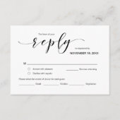 Modern Elegant RSVP, Black Font, reageren Informatiekaartje (Voorkant)