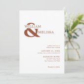 Modern Elegant Rustic Terracotta en White Wedding Kaart (Staand voorkant)