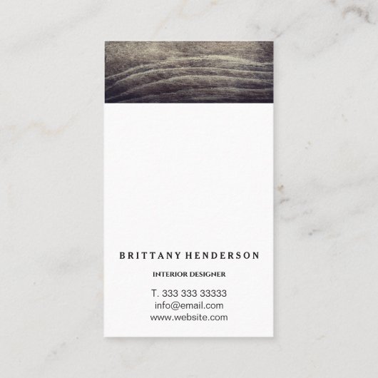 Modern Elegant Rustic Wood Monogram Visitekaartje (Achterkant)