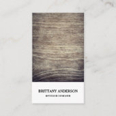 Modern Elegant  Rustic Wood Monogram Visitekaartje (Voorkant)