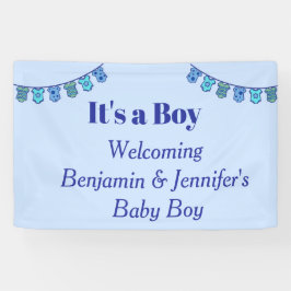 Modern elegant rustiek het is een jongen geslacht  spandoek