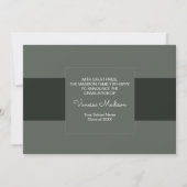 Modern | Elegant Sage Green 2 Photo Afstuderen Aankondiging (Achterkant)