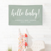 Modern Elegant Sage Green Baby shower Spandoek (Insitu)