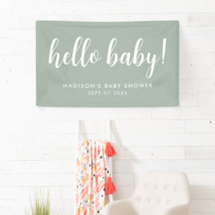 Modern Elegant Sage Green Baby shower Spandoek