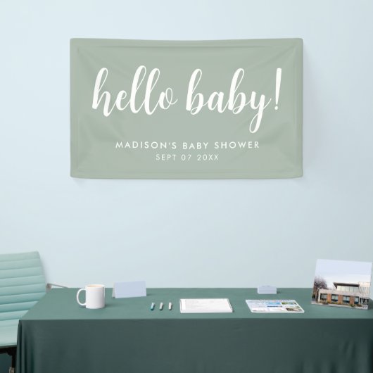 Modern Elegant Sage Green Baby shower Spandoek (Beurs)