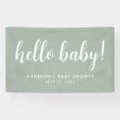 Modern Elegant Sage Green Baby shower Spandoek (Horizontaal)