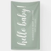 Modern Elegant Sage Green Baby shower Spandoek (Verticaal)
