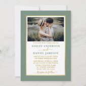 Modern Elegant Sage Green Gold Wedding Kaart (Voorkant)