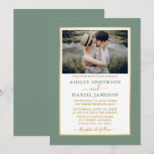 Modern Elegant Sage Green Gold Wedding Kaart (Voorkant / Achterkant)