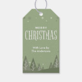 Modern Elegant Sage Green Merry kerst Cadeaulabel (Voorkant)