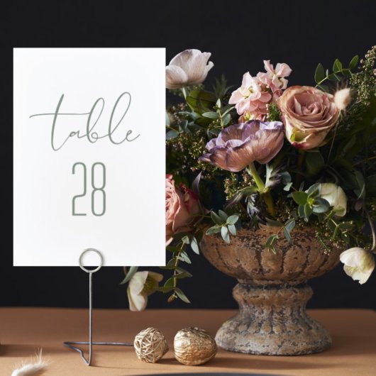 Modern Elegant Sage Green Neutral White Wedding Kaart