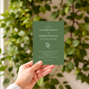 Modern Elegant Sage Green Palette Wedding Kaart