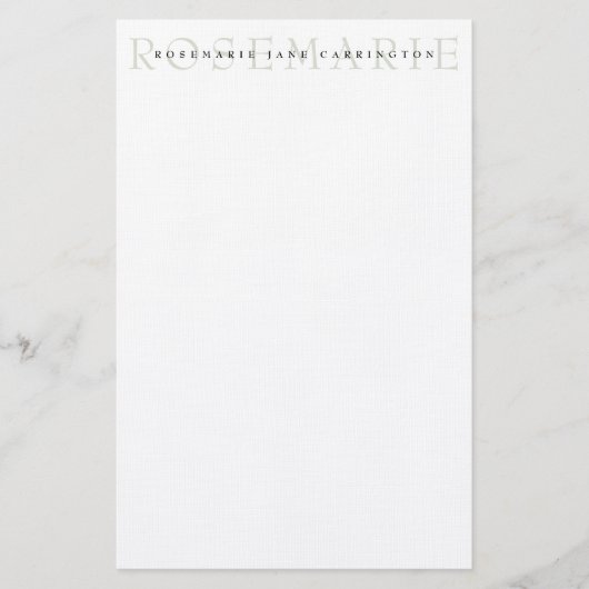Modern Elegant Sage Green Personalized Stationery Briefpapier (Voorkant)