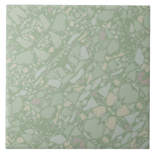 Modern Elegant Sage Green Terrazzo Effect Tegel Tegeltje
