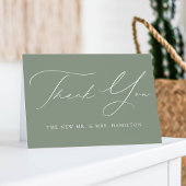 Modern Elegant Sage Green Wedding Bedankkaart