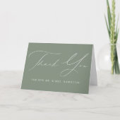 Modern Elegant Sage Green Wedding Bedankkaart (Voorkant)