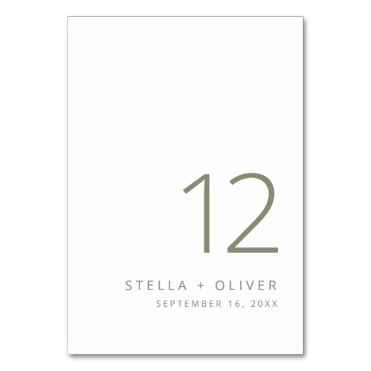 Modern Elegant Sage Green Wedding Kaart (Voorkant)