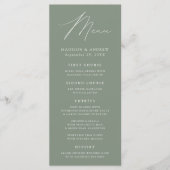 Modern Elegant Sage Green Wedding Menu (Voorkant)