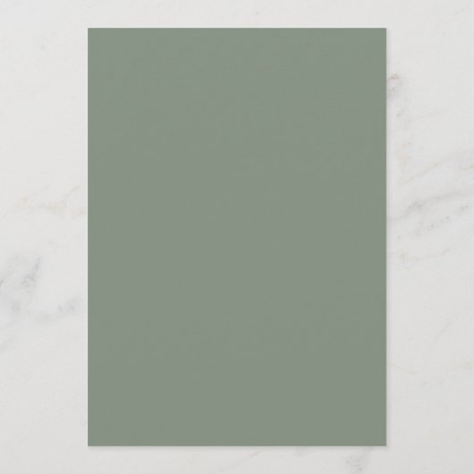 Modern Elegant Sage Green Wedding Menu (Achterkant)