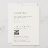 Modern Elegant Sage Green Wedding QR Code RSVP Kaart (Achterkant)