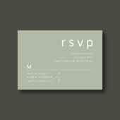 Modern Elegant Sage Green Wedding RSVP Kaartje