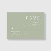 Modern Elegant Sage Green Wedding RSVP Kaartje