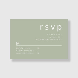 Modern Elegant Sage Green Wedding RSVP Kaartje