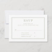 Modern Elegant Sage Green Wedding RSVP Kaartje (Voorkant)