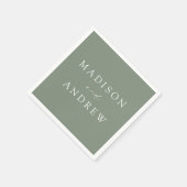 Modern Elegant Sage Green Wedding Servet (Hoek)